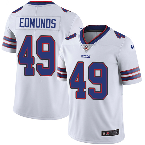 Nike Bills #49 Tremaine Edmunds White Men's Stitched NFL Vapor Untouchable Limited Jersey - Click Image to Close
